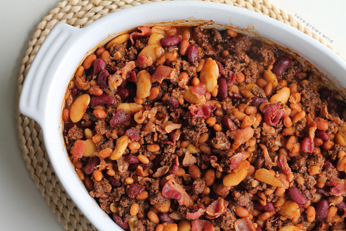 Bush'S Baked Beans With Ground Beef
 Beef and Bacon Baked Beans Love Grows Wild