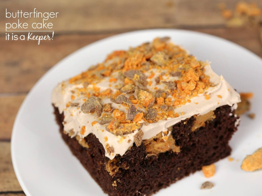 Butterfinger Poke Cake
 Butterfinger Poke Cake