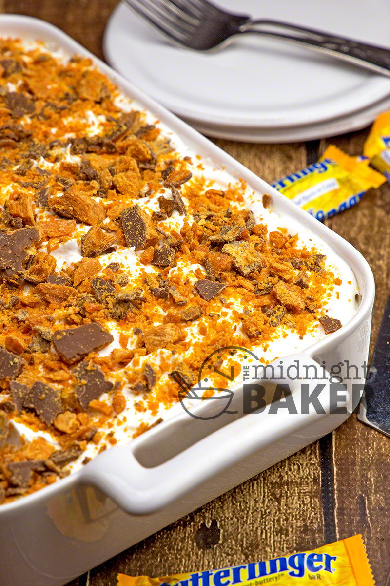 Butterfinger Poke Cake
 Chocolate Butterfinger Poke Cake The Midnight Baker