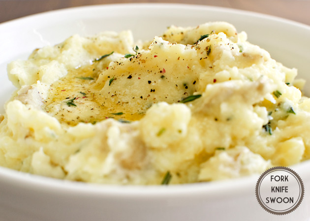 Buttermilk Mashed Potatoes
 Herbed Buttermilk Smashed Potatoes Fork Knife Swoon