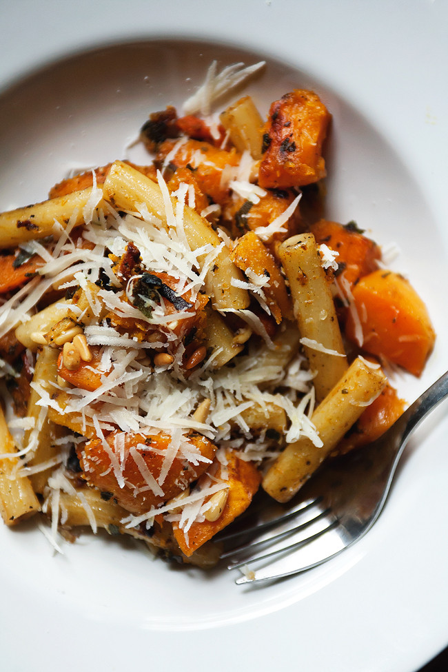 Butternut Squash Pasta
 PASTA WITH BUTTERNUT SQUASH SAGE AND PINE NUTS