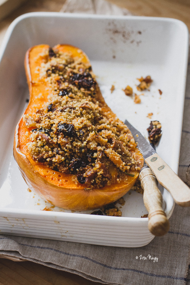 Butternut Squash Recipes Vegan
 Vegan Stuffed Butternut Squash with Mushrooms and Couscous