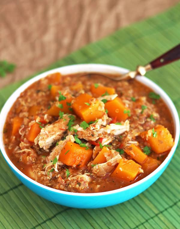 Butternut Squash Stew
 Slow Cooker Butternut Squash Chicken Quinoa Stew