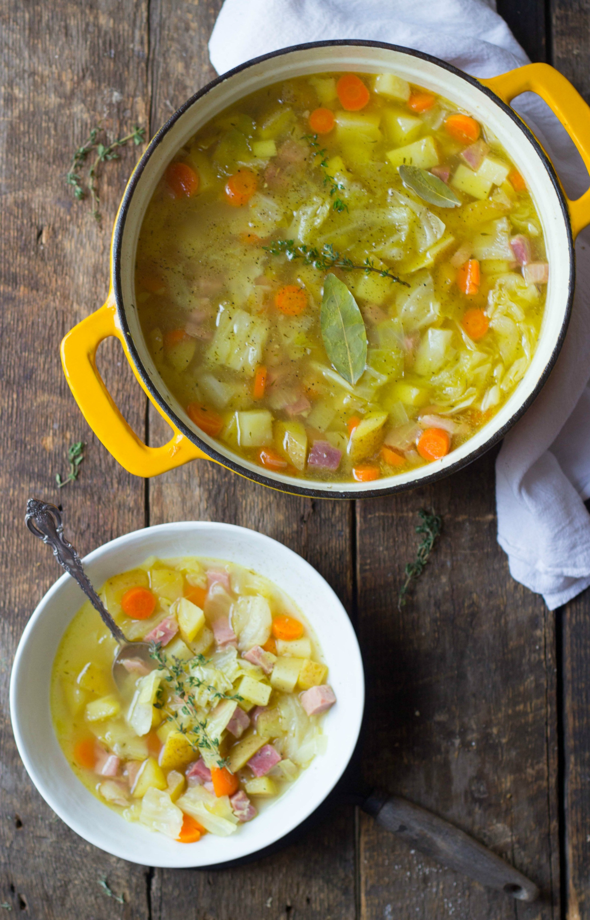 Cabbage Potato Soup
 cream of cabbage soup with ham