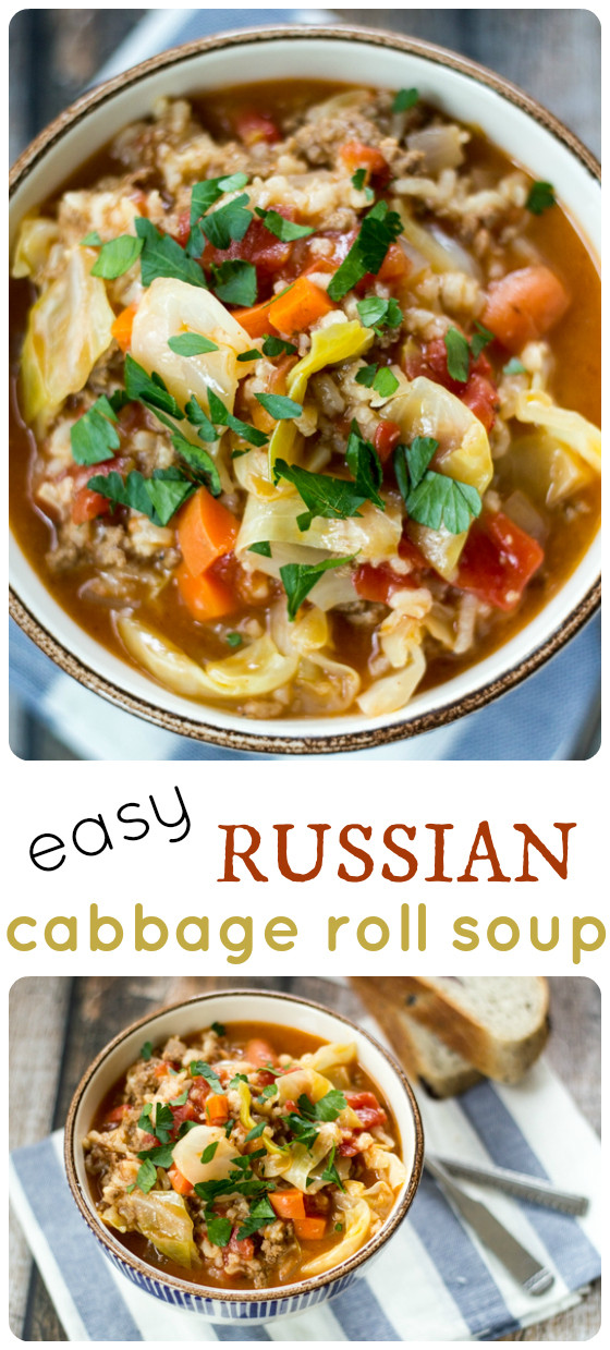 Cabbage Roll Soup Recipe
 Easy Russian Cabbage Roll Soup The Wanderlust Kitchen