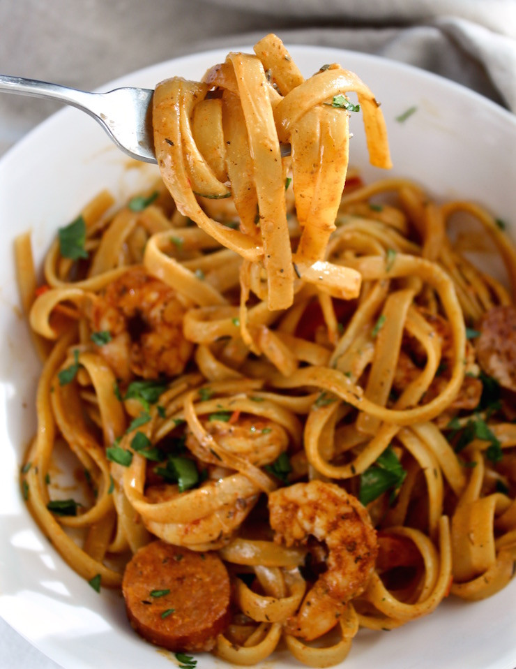 Cajun Shrimp Pasta
 Creamy Cajun Shrimp Pasta with Sausage Recipe