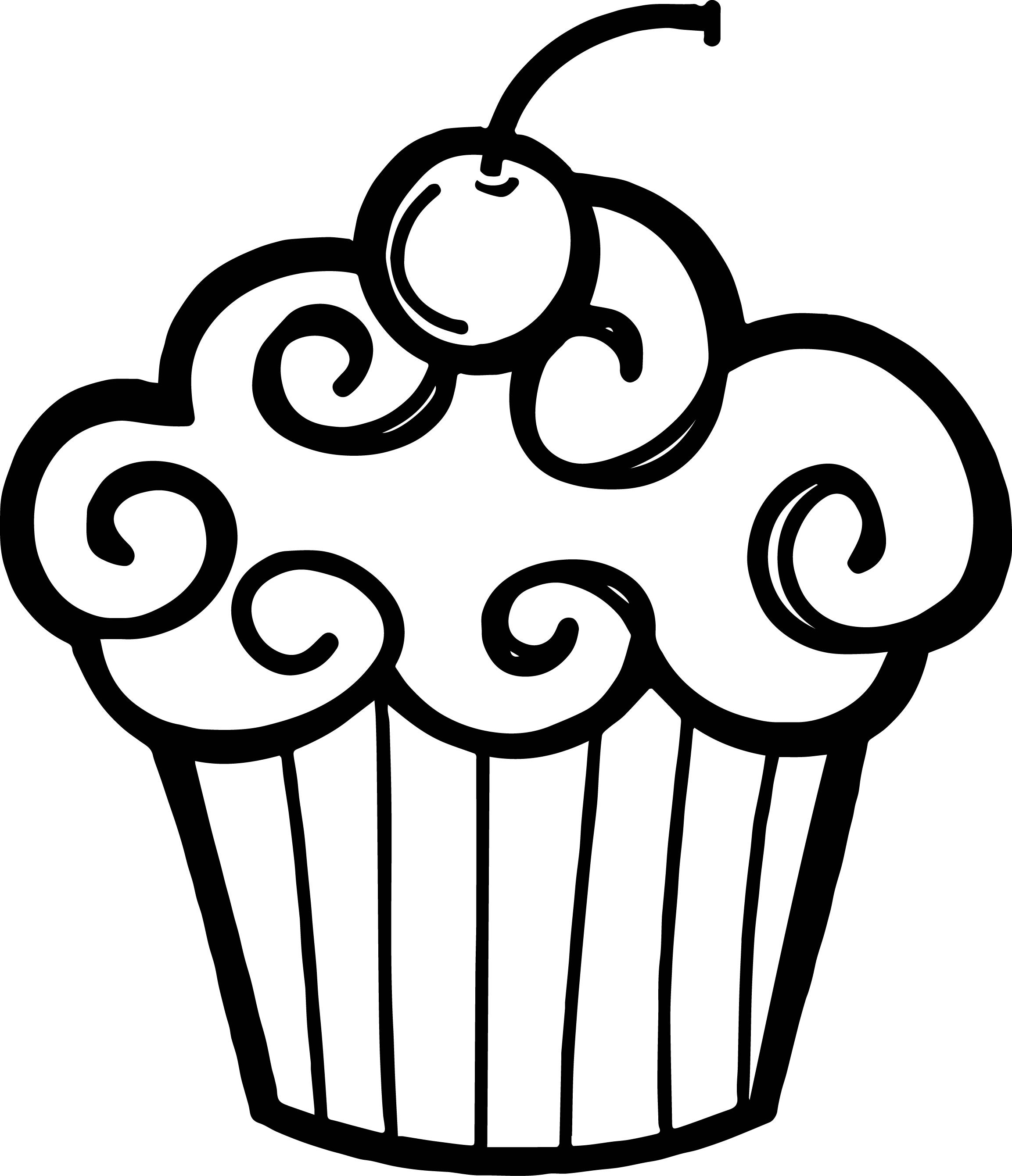 Cake Clipart Black And White
 Cupcake Outline Clip Art ClipArt Best