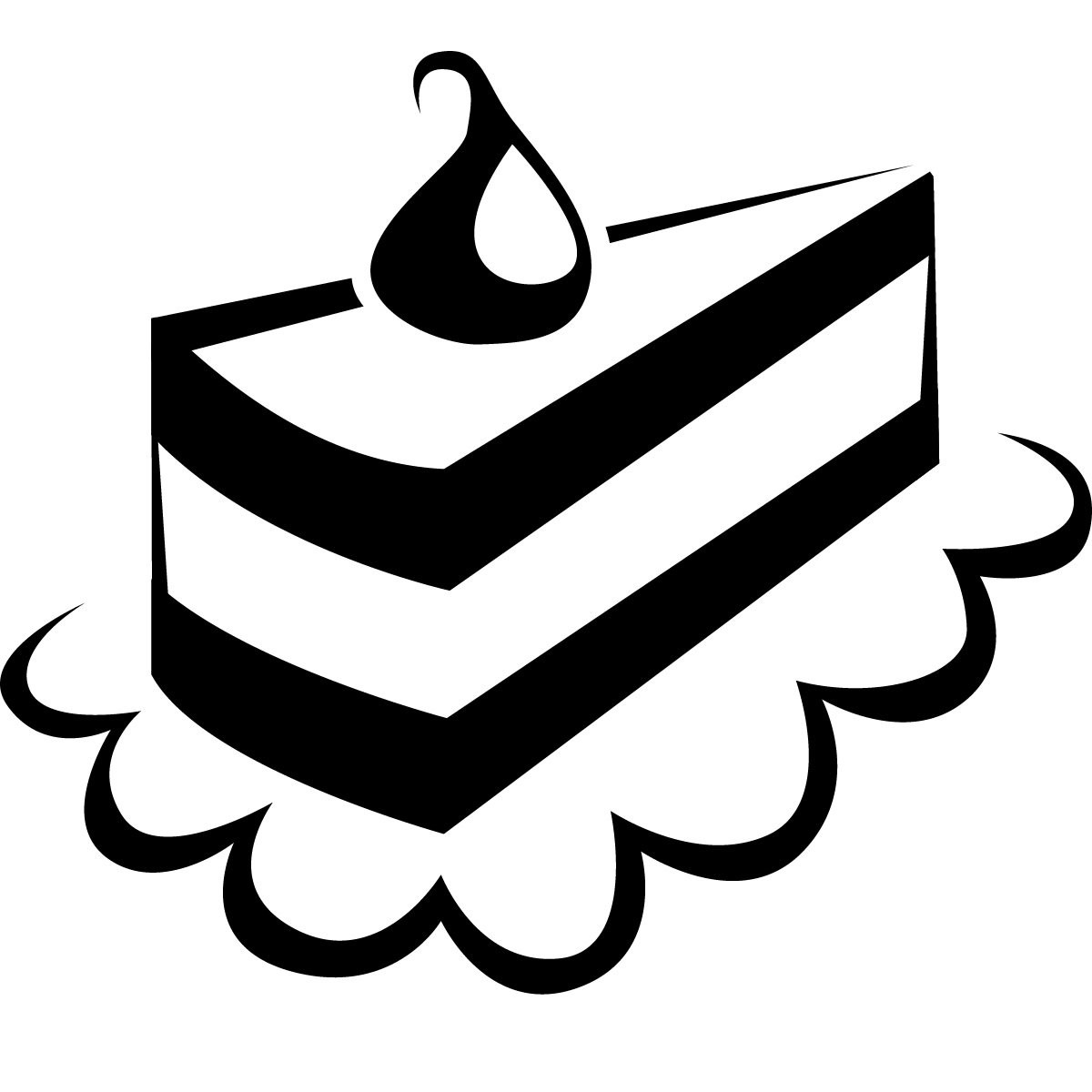 Cake Clipart Black And White
 Slice Cake Clipart