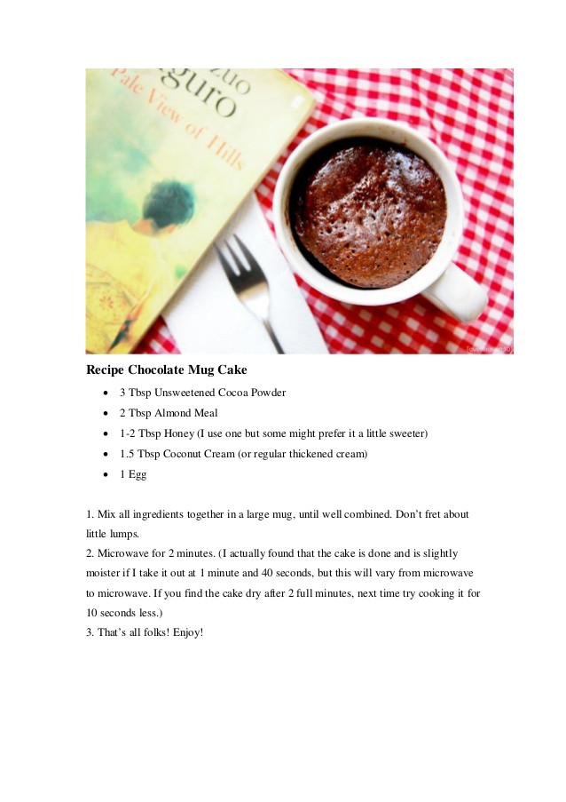 Cake In A Mug Recipe
 Recipe Healthy Chocolate Mug Cake