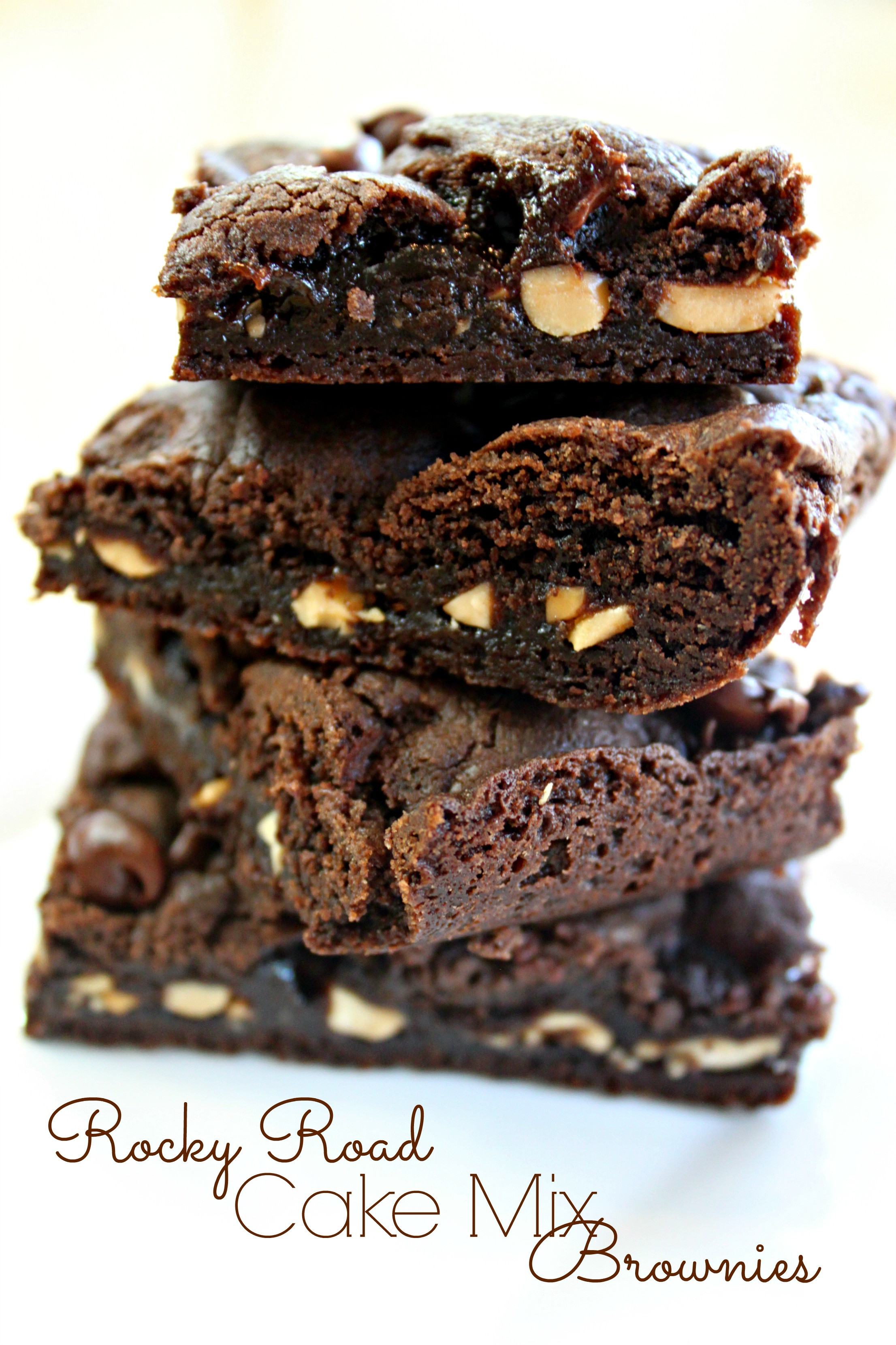 Cake Mix Brownies
 rocky road cake mix brownies