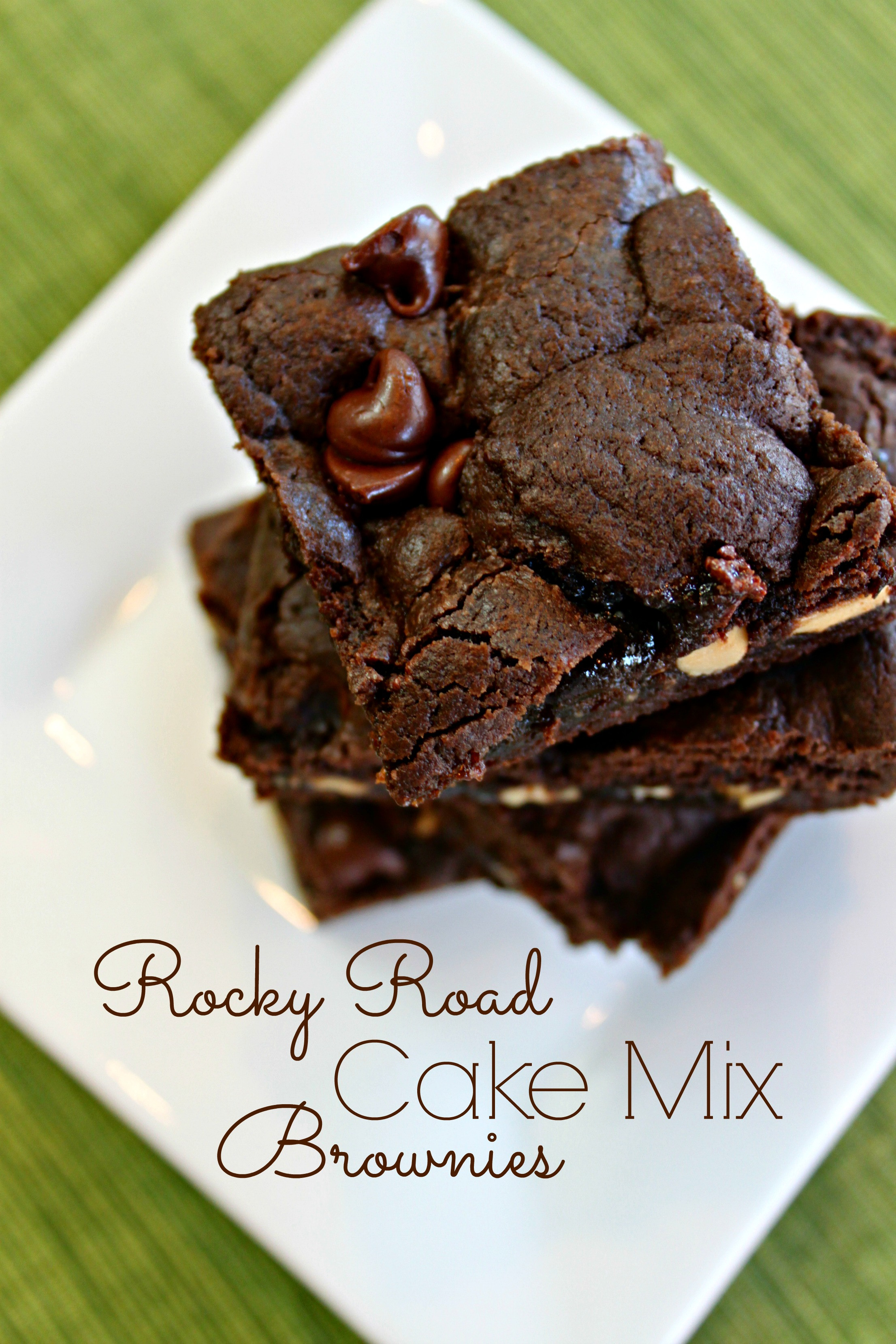 Cake Mix Brownies
 rocky road cake mix brownies