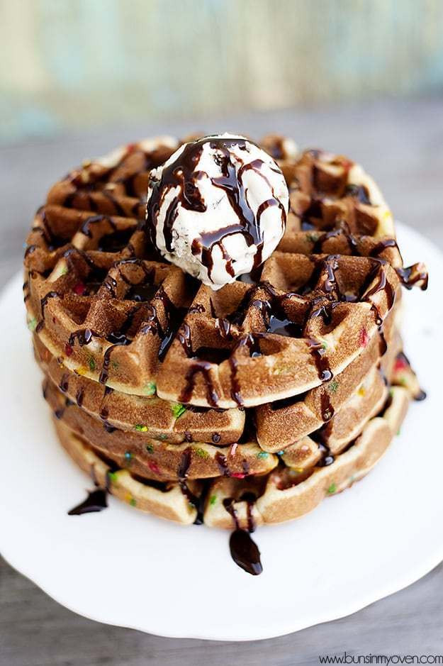 Cake Mix Waffles
 Funfetti Cake Waffles — Buns In My Oven