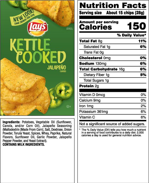 Calories In Potato Chips
 Nutrition Facts Lays Potato Chips Small Bag – Blog Dandk