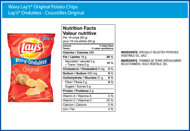 Calories In Potato Chips
 Wavy Lays Nutrition Information Nutrition Ftempo