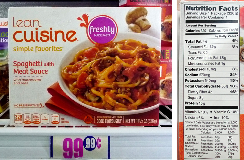 Calories In Spaghetti With Meat Sauce
 The 99 Cent Chef Lean Cuisine s Spaghetti with Meat Sauce