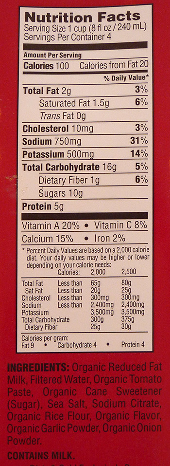 Campbell'S Tomato Soup Nutrition
 What s Good at Trader Joe s Trader Joe s Organic Creamy