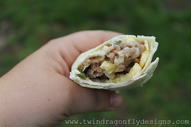 Camping Breakfast Burritos
 Camping Breakfast Burrito Dragonfly Designs