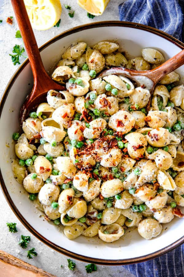 Can You Freeze Macaroni Salad
 Bacon Pea Creamy Pasta Salad with Lemon Parmesan Dressing