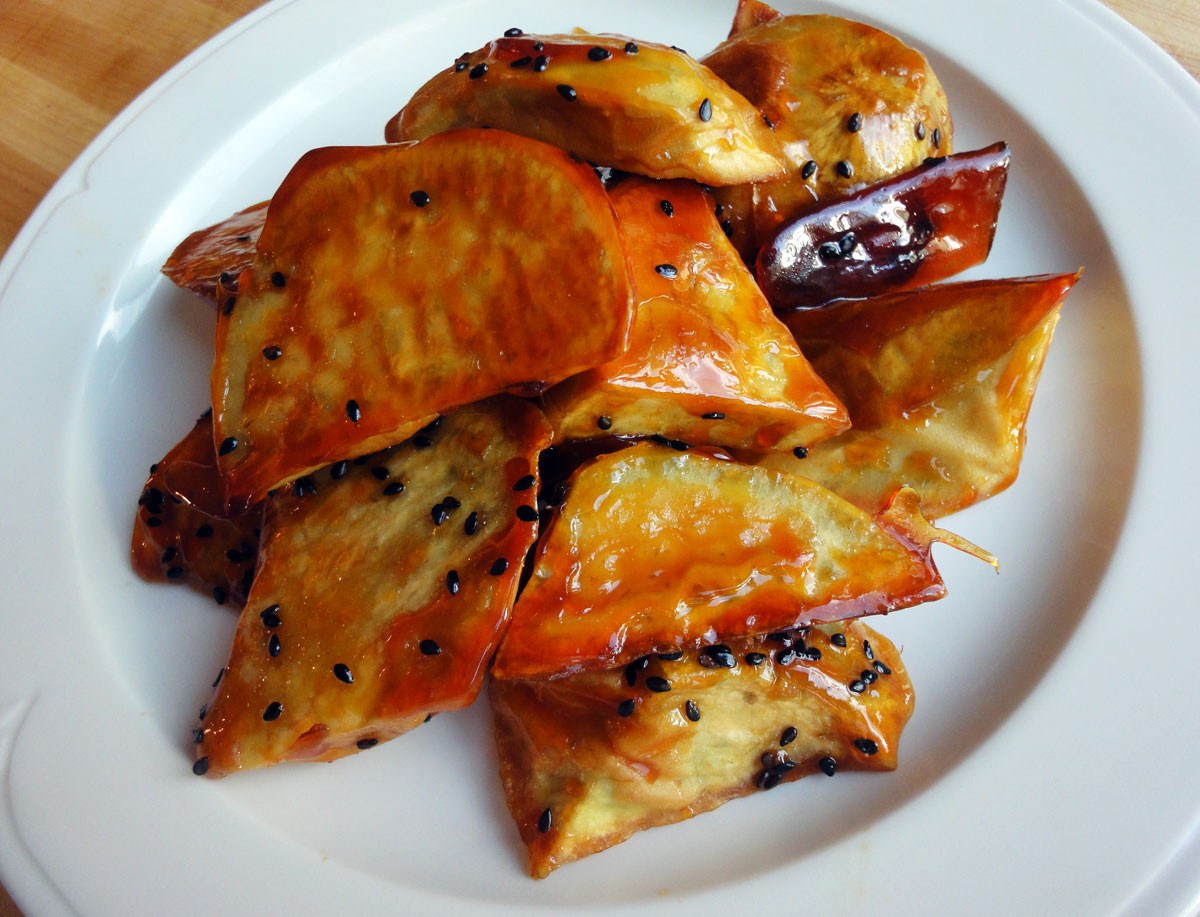 Candied Sweet Potato
 Can d sweet potato Matang recipe Maangchi