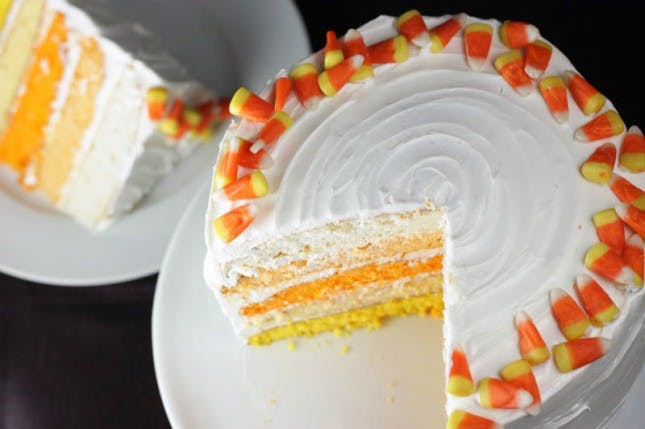 Candy Corn Cake
 Spooky Sweets Ombre Candy Corn Cake