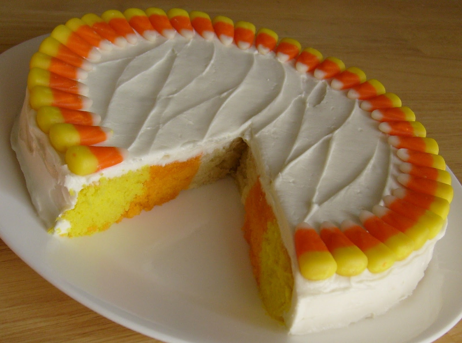 Candy Corn Cake
 Happier Than A Pig In Mud Candy Corn Cake