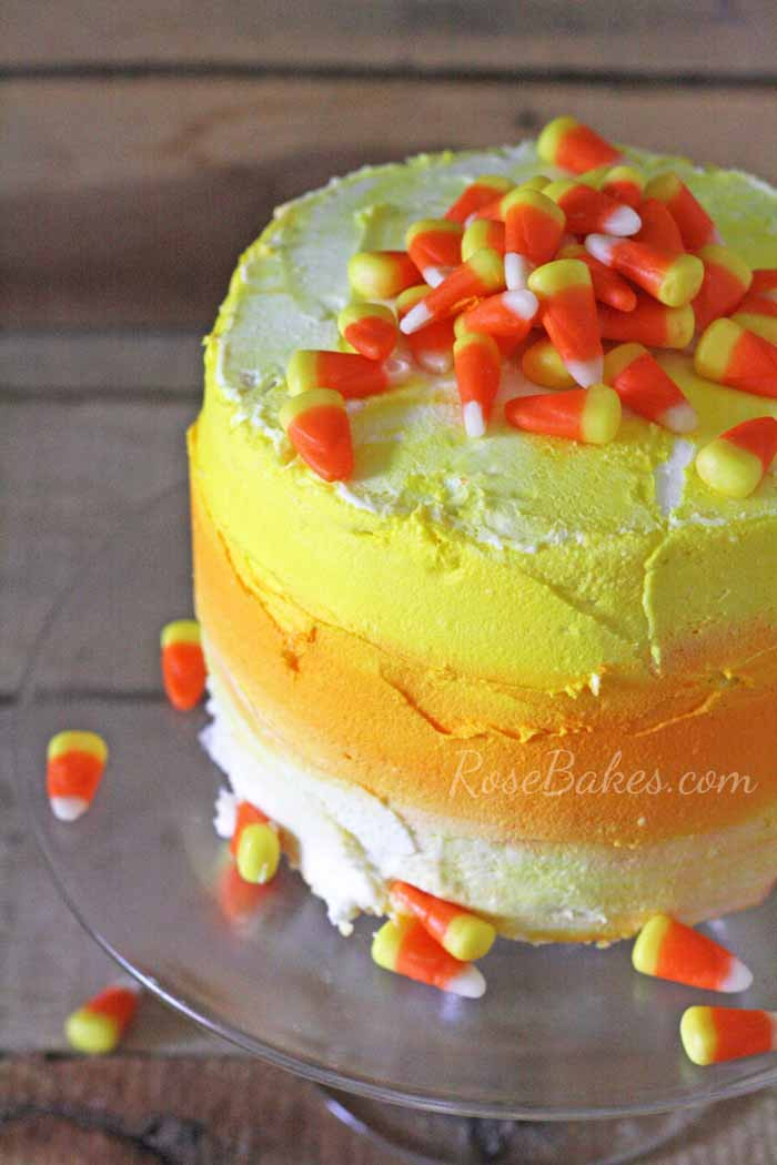 Candy Corn Cake
 How to Make an Easy Ombre Candy Corn Cake Rose Bakes