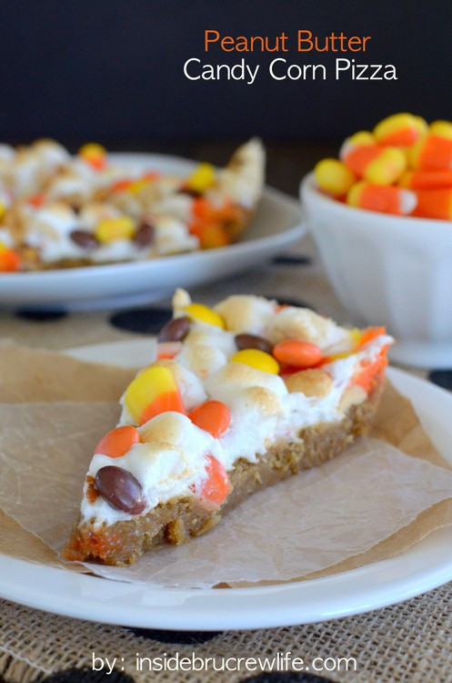 Candy Corn Pizza
 Peanut Butter Candy Corn Pizza