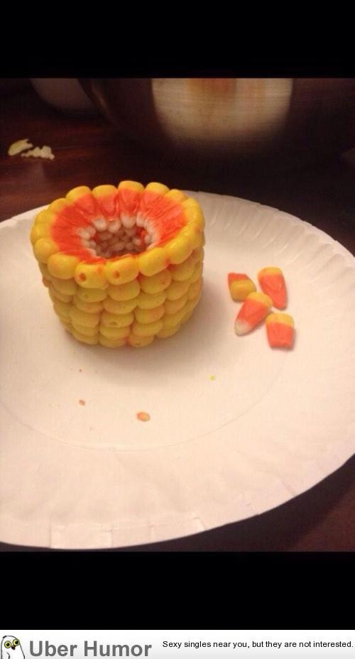 Candy Corn Stacked
 Candy corn stacked looks like corn on the Cobb