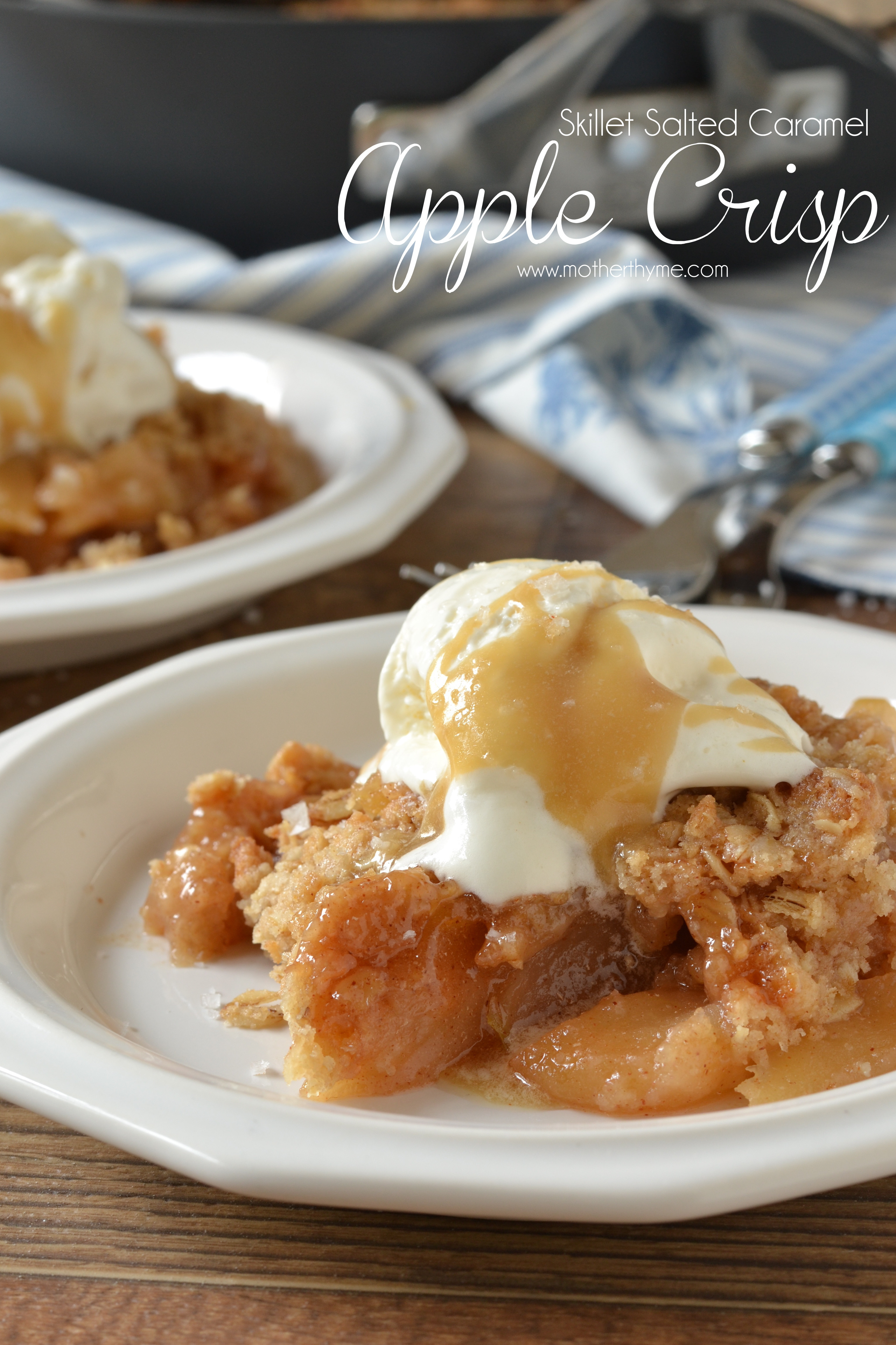 Caramel Apple Dessert
 Skillet Salted Caramel Apple Crisp