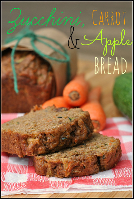 Carrot Apple Zucchini Bread
 Zucchini Carrot and Apple Bread with Pecans and