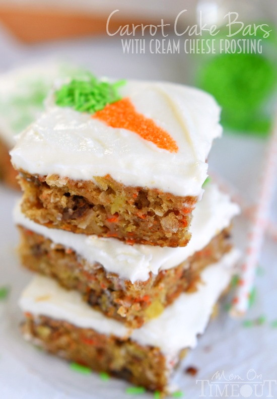 Carrot Cake Bars
 Carrot Cake Bars with Cream Cheese Frosting Mom Timeout