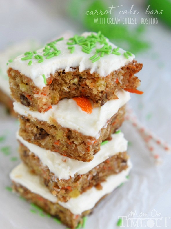 Carrot Cake Bars
 Carrot Cake Bars with Cream Cheese Frosting Mom Timeout