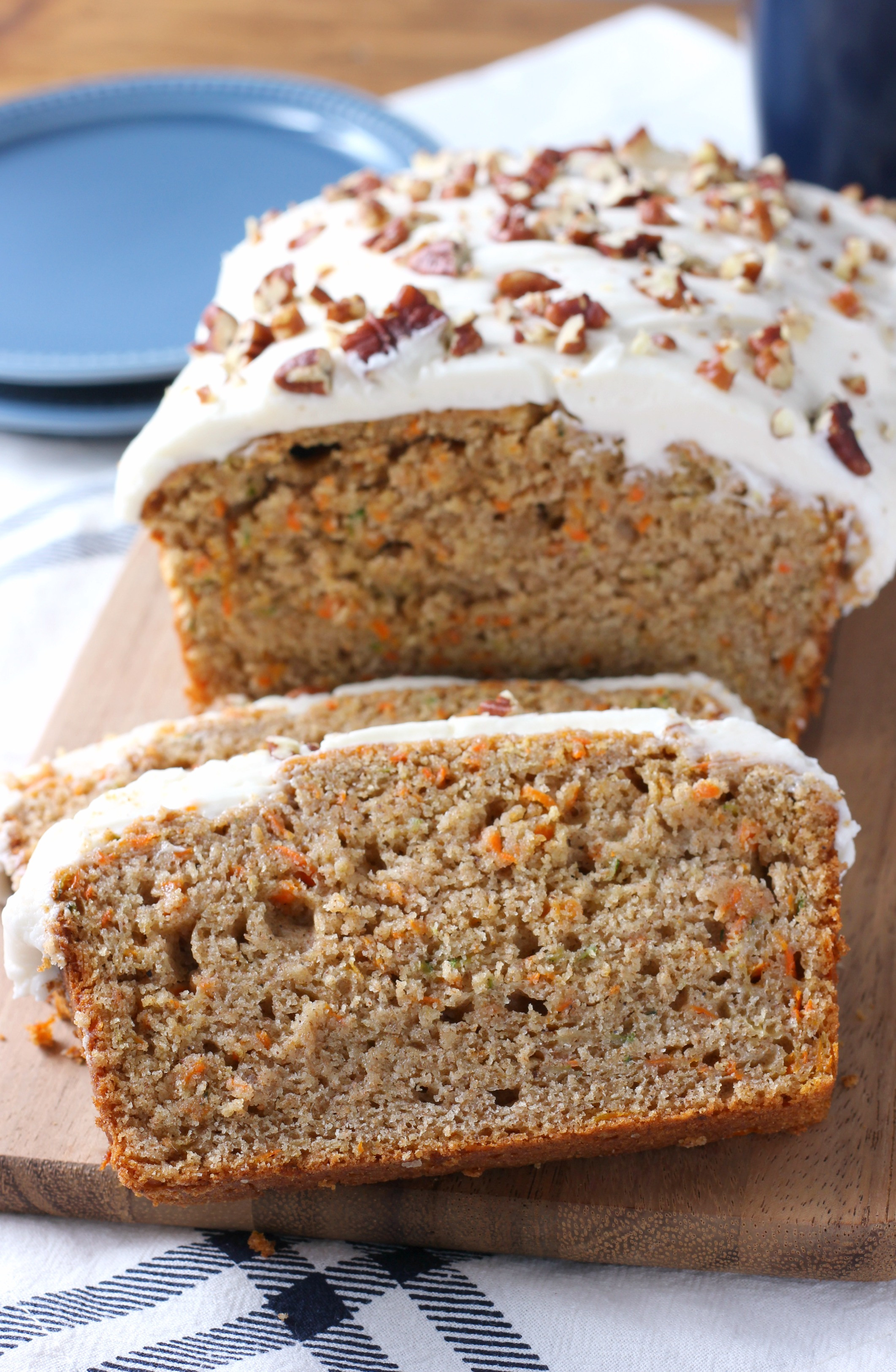 Carrot Cake Bread
 Zucchini Carrot Cake Bread with Cream Cheese Frosting