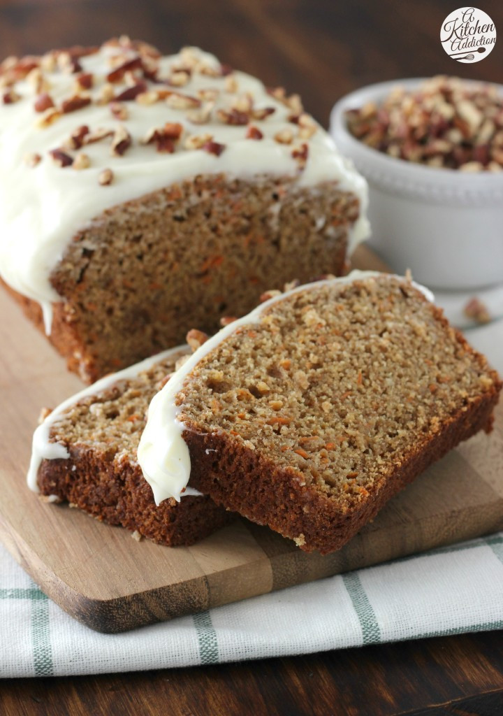 Carrot Cake Bread
 Carrot Cake Quick Bread with Cream Cheese Frosting A