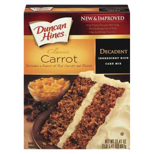 Carrot Cake Mix
 Duncan Hines Decadent Carrot Cake Premium Cake Mix 20 oz