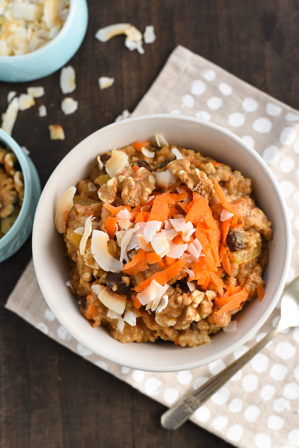 Carrot Cake Oatmeal
 Slow Cooker Overnight Carrot Cake Oatmeal Foxes Love Lemons