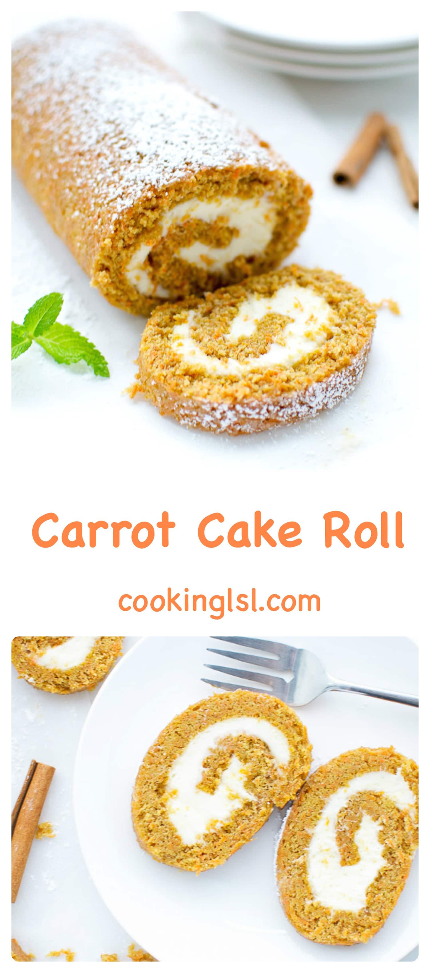 Carrot Cake Roll
 Carrot Cake Roll With Cream Cheese Filling