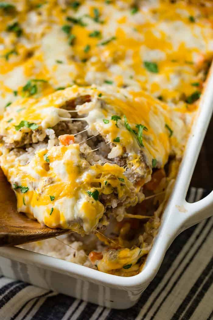 Casserole With Ground Beef
 Cheesy Ground Beef and Rice Casserole