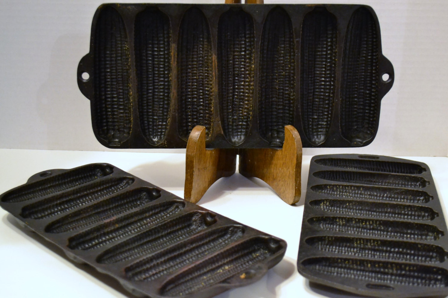 Cast Iron Cornbread Pan
 Vintage Cast Iron Cornbread Pan Set of 3 Rustic Farmhouse