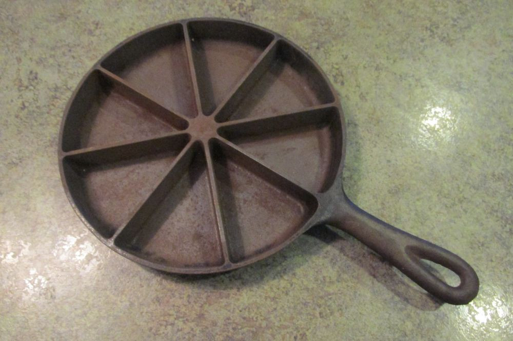 Cast Iron Cornbread Pan
 Vintage Cast Iron Cornbread Triangle Skillet Pan with