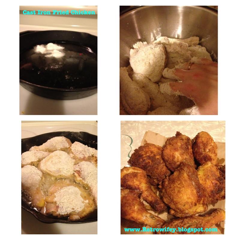 Cast Iron Fried Chicken
 Retro Wifey Cast Iron Fried Chicken