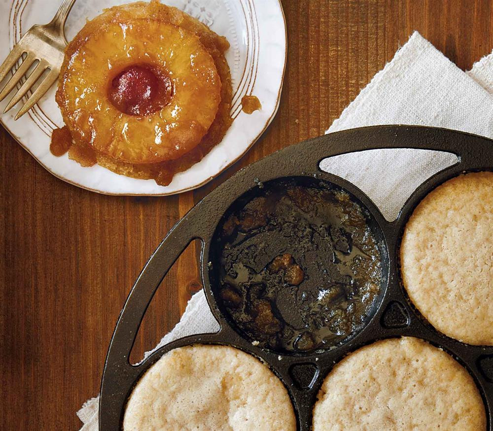 Cast Iron Pineapple Upside Down Cake
 Mini Pineapple Upside Down Cakes Lodge Cast Iron