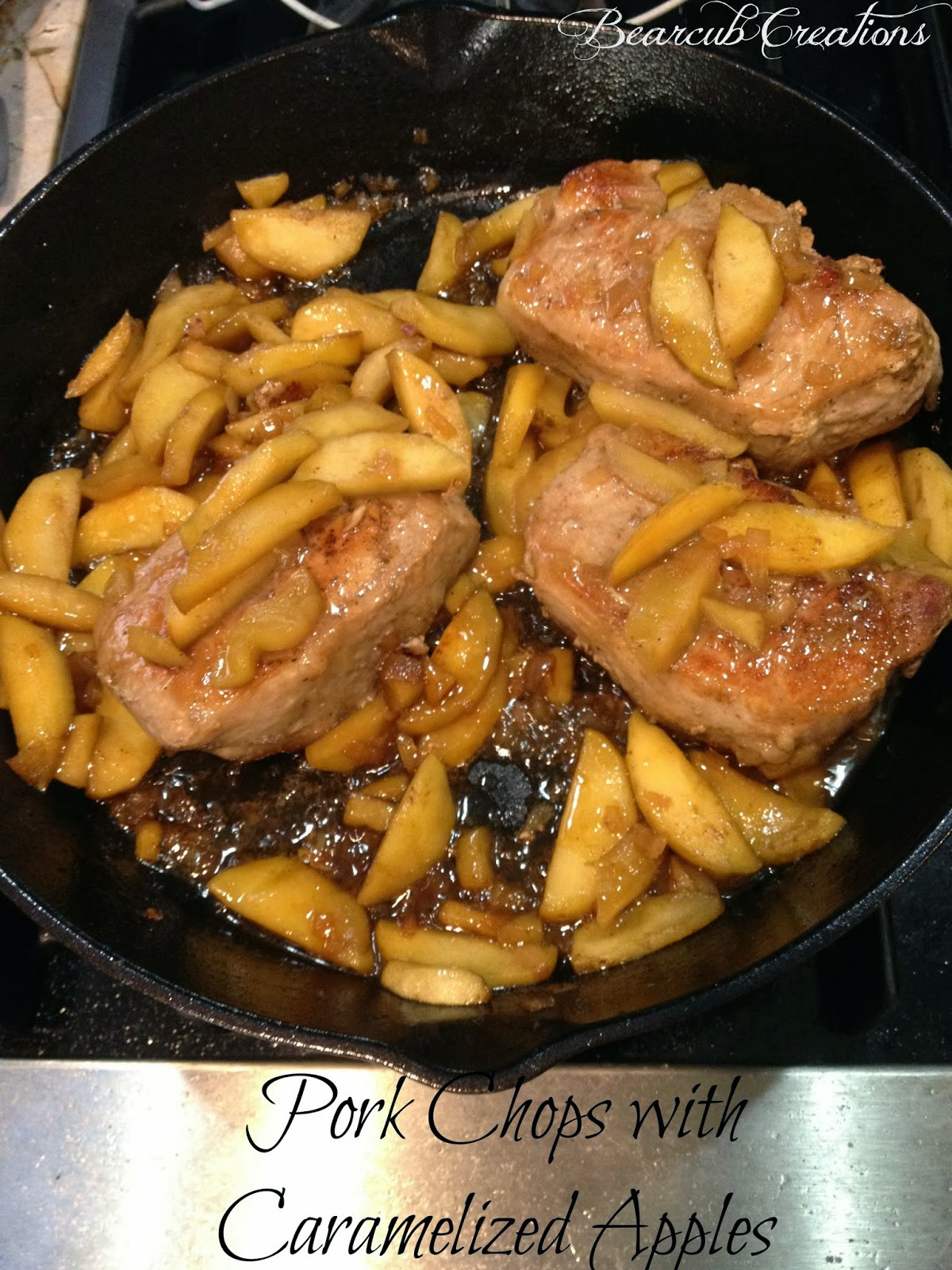 Cast Iron Skillet Boneless Pork Chops
 Bearcub Creations Pork Chops with Caramelized Apples