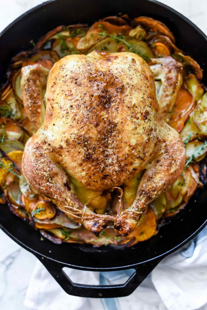 Cast Iron Whole Chicken
 Cast Iron Skillet Roasted Chicken With Potatoes