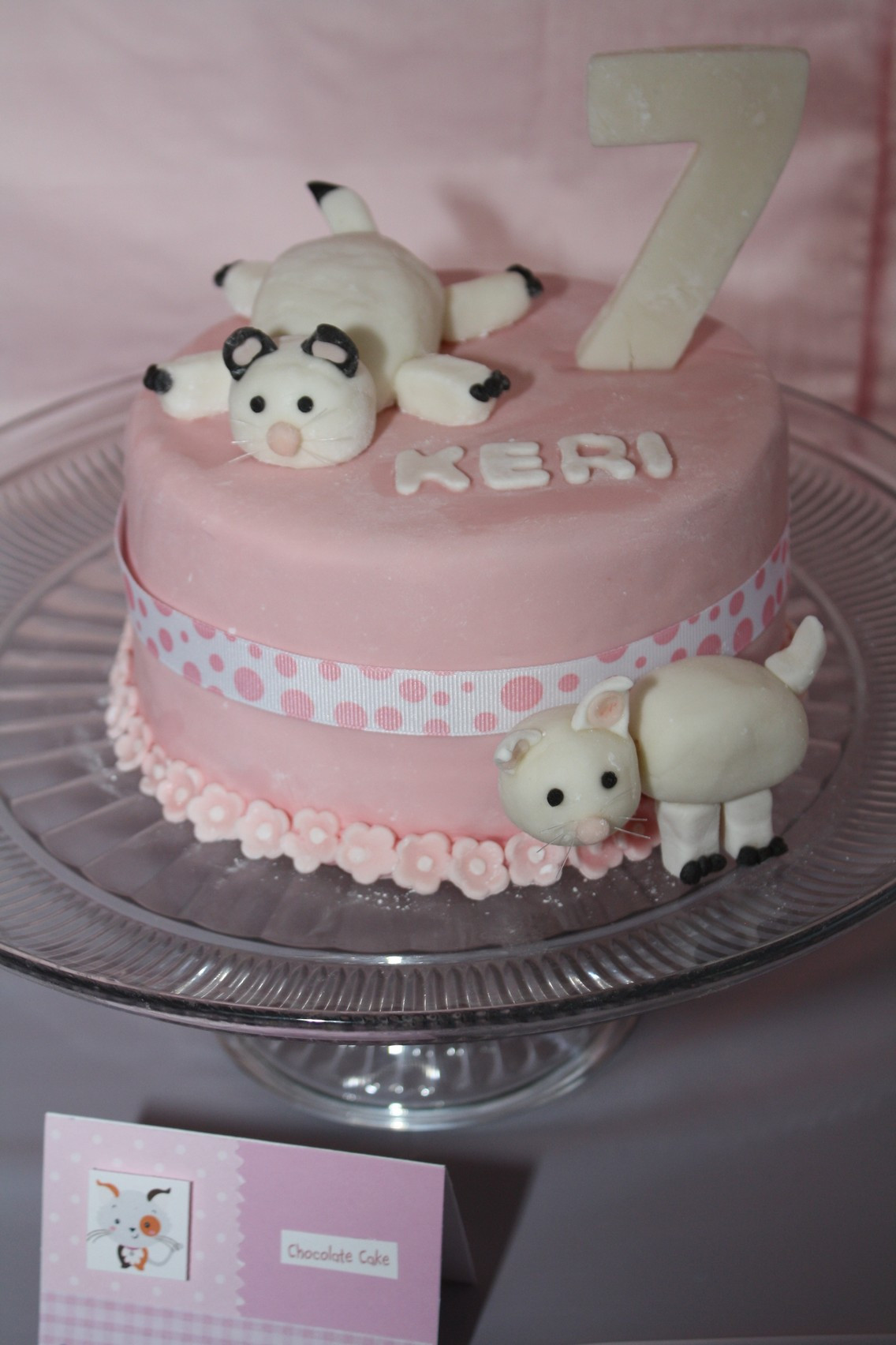 Cat Birthday Cake
 fondant cat