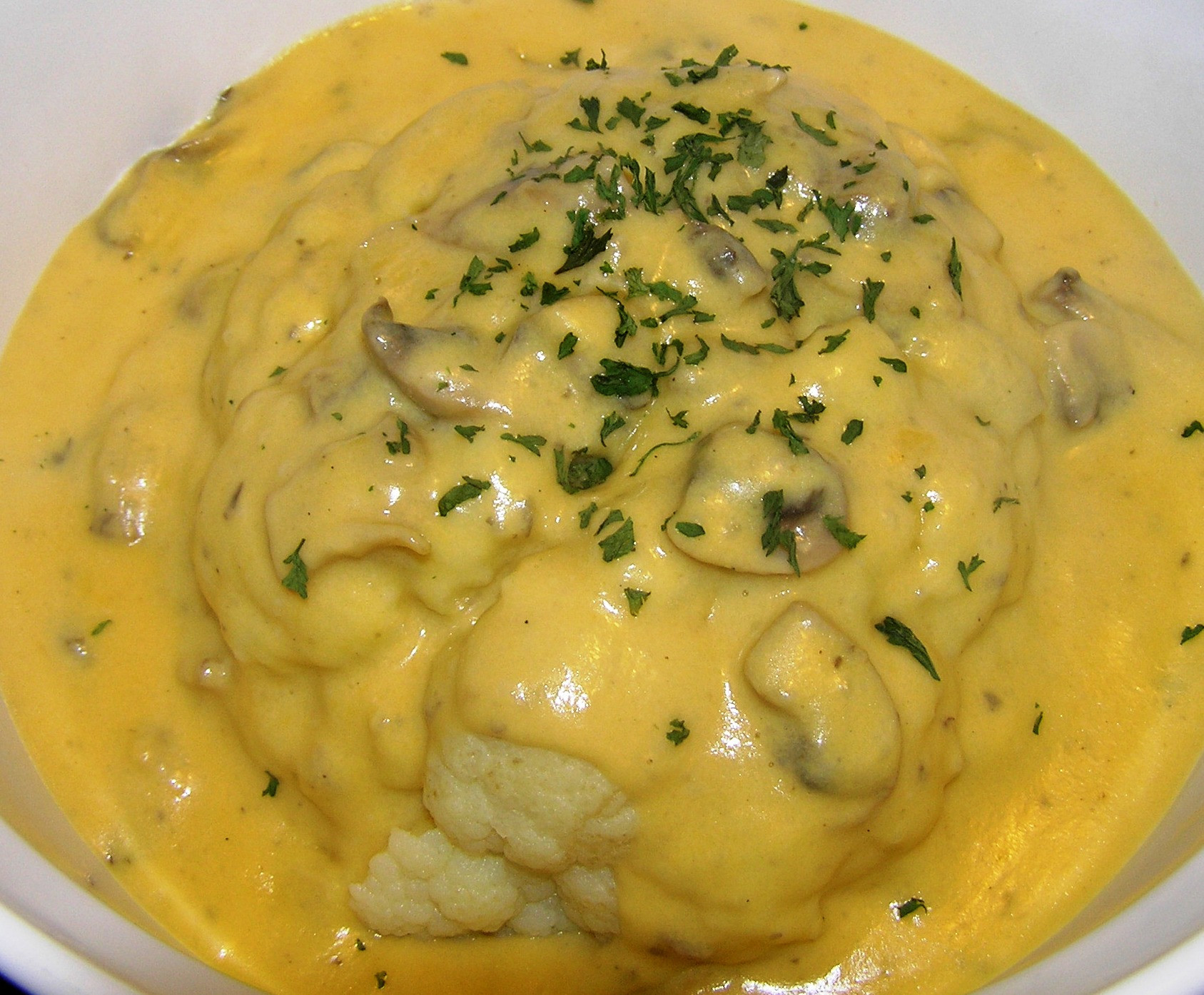 Cauliflower Cheese Sauce
 Cauliflower with Mushroom Cheese Sauce