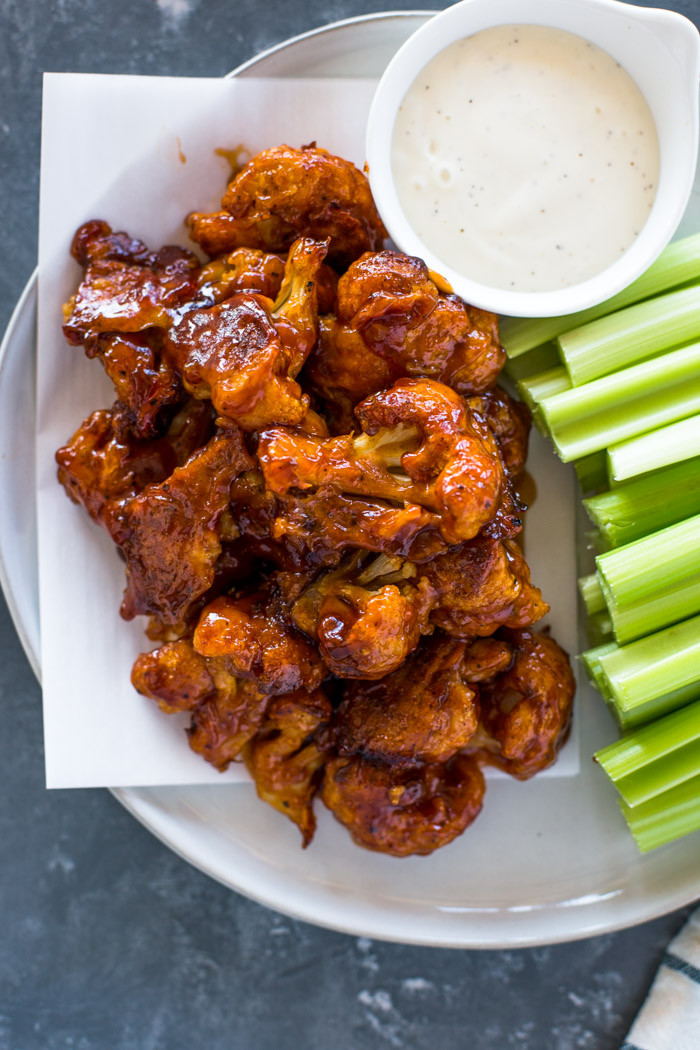 Cauliflower Chicken Wings
 Baked Spicy Honey BBQ Cauliflower Wings