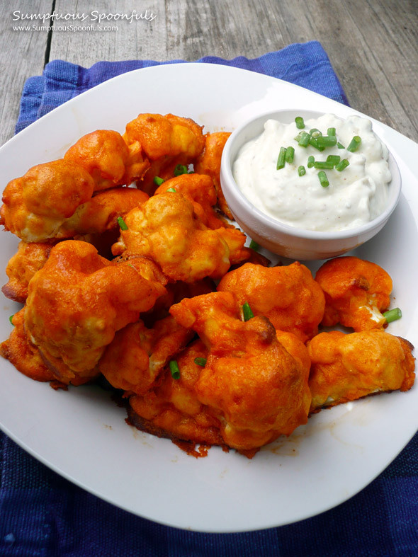 Cauliflower Chicken Wings
 Buffalo Cauliflower "Wings" w Blue Cheese Dip