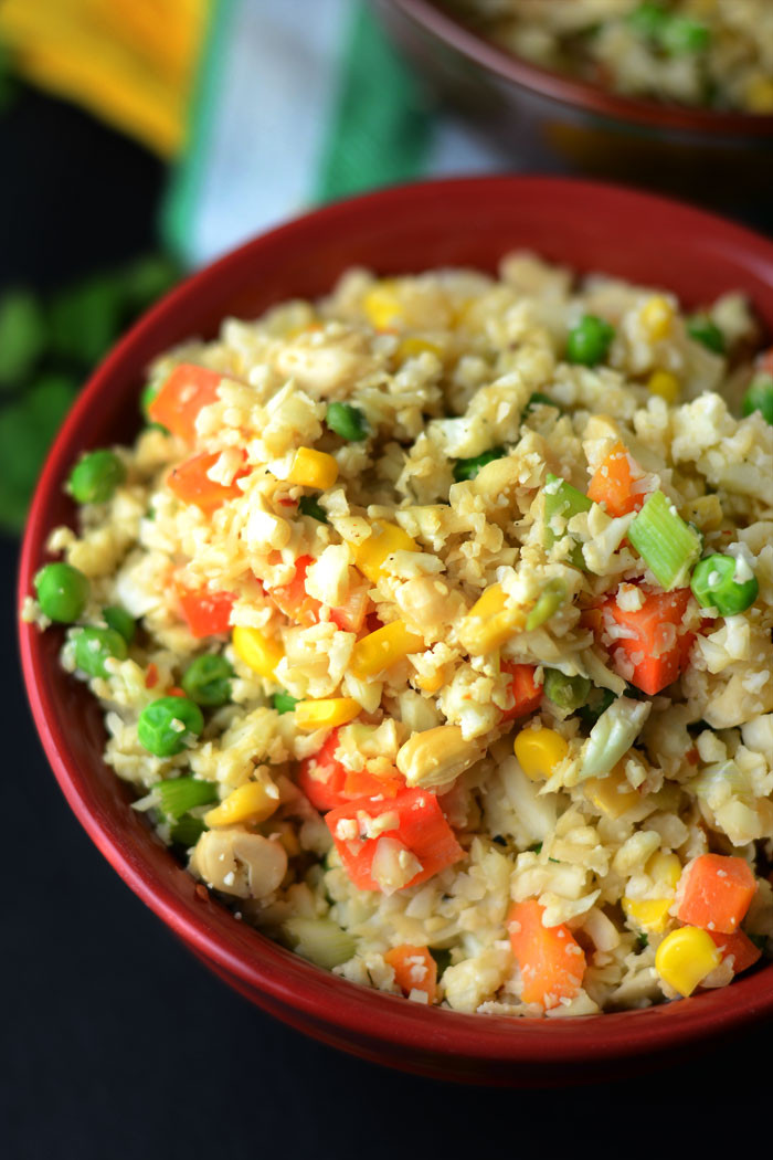 Cauliflower Fried Rice
 Healthy Vegan Cauliflower Fried Rice