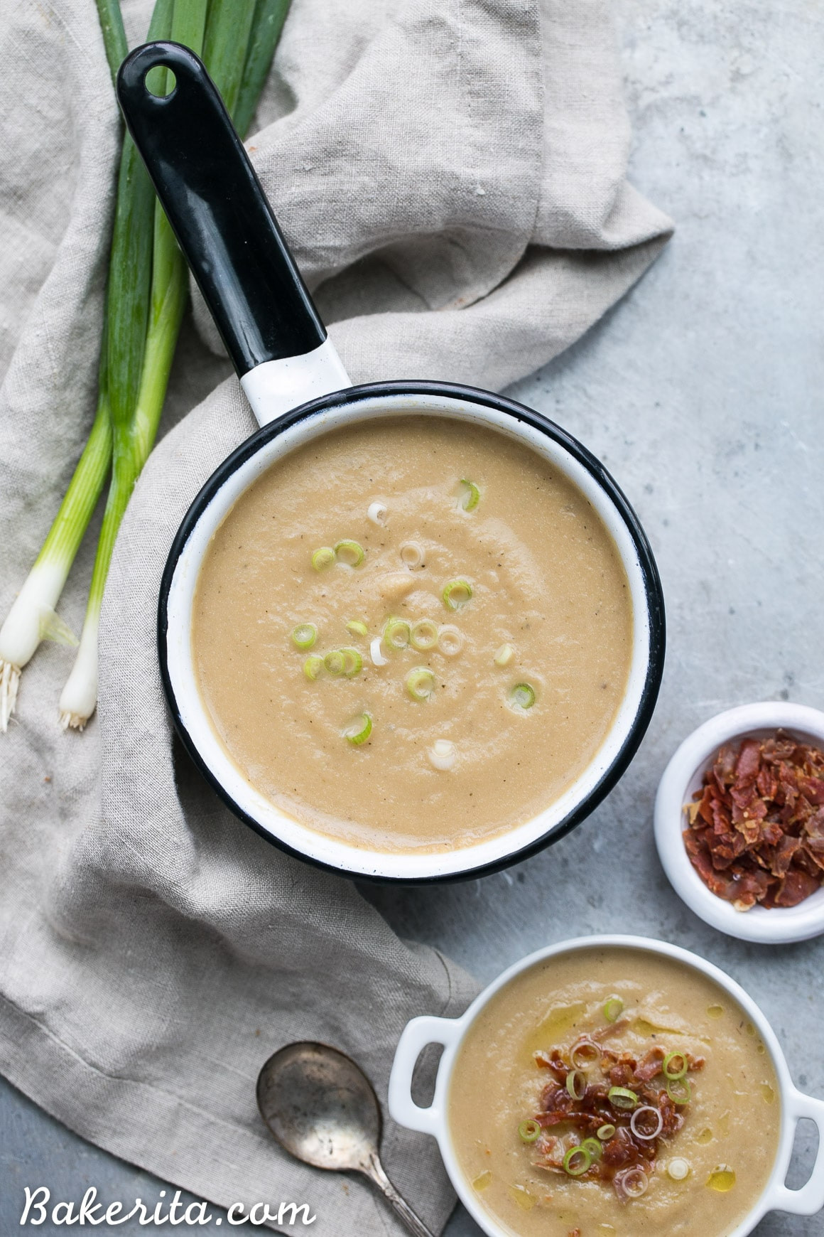 Cauliflower Leek Soup
 Cauliflower Leek Soup Paleo & Whole30 with Vegan Option